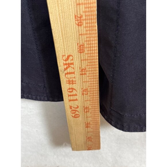 Lands End Mens Cotton Jacket L Navy & Brown Plaid Lining Button-Up Made In China - Picture 8 of 12